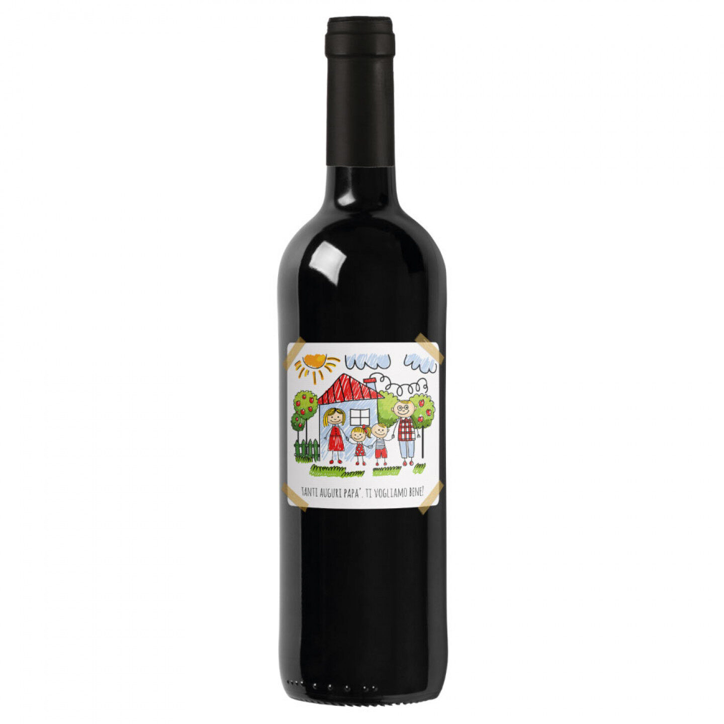 Aggiungi il disegno in etichetta - Bottiglia personalizzata per la festa del papà - 1