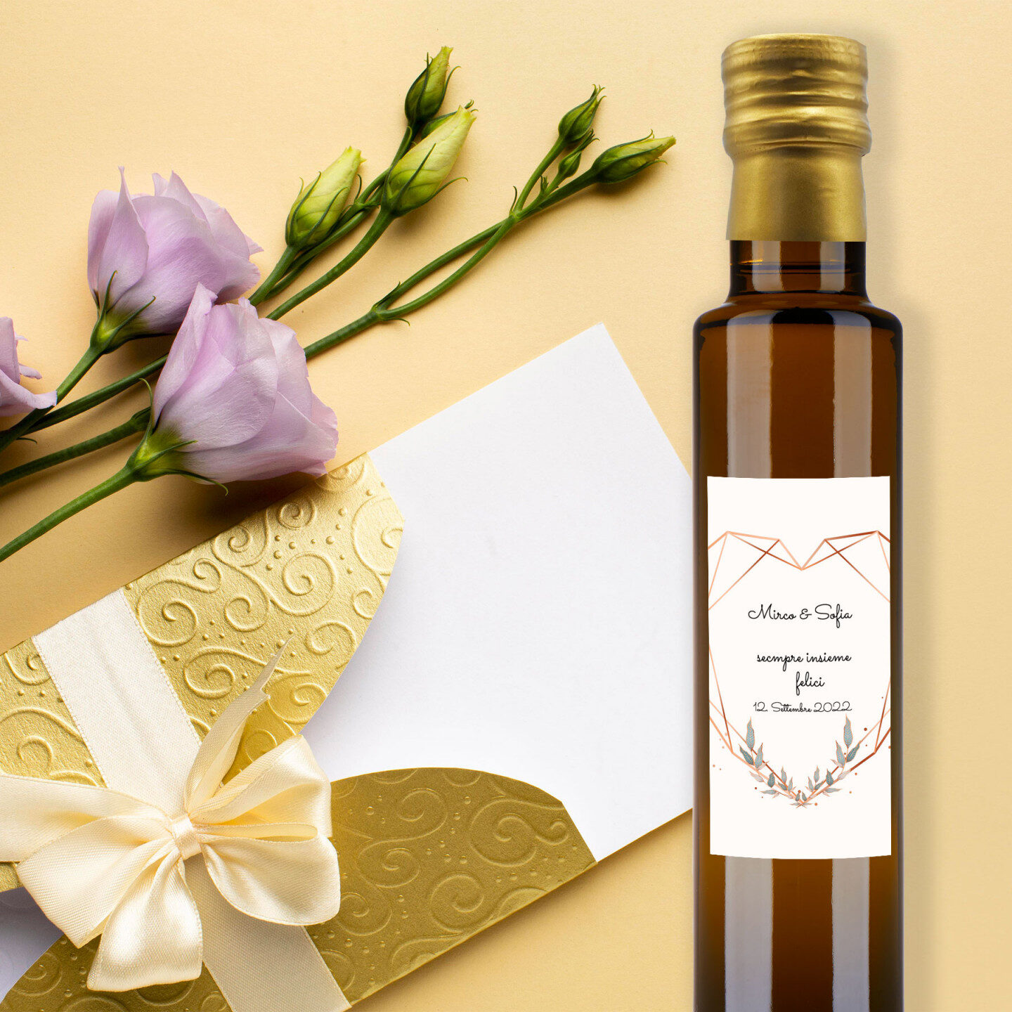 48 bottiglie 0.25 lt. - Olio di Oliva Aromatizzato al tartufo - Bomboniere personalizzate per matrimonio - 3