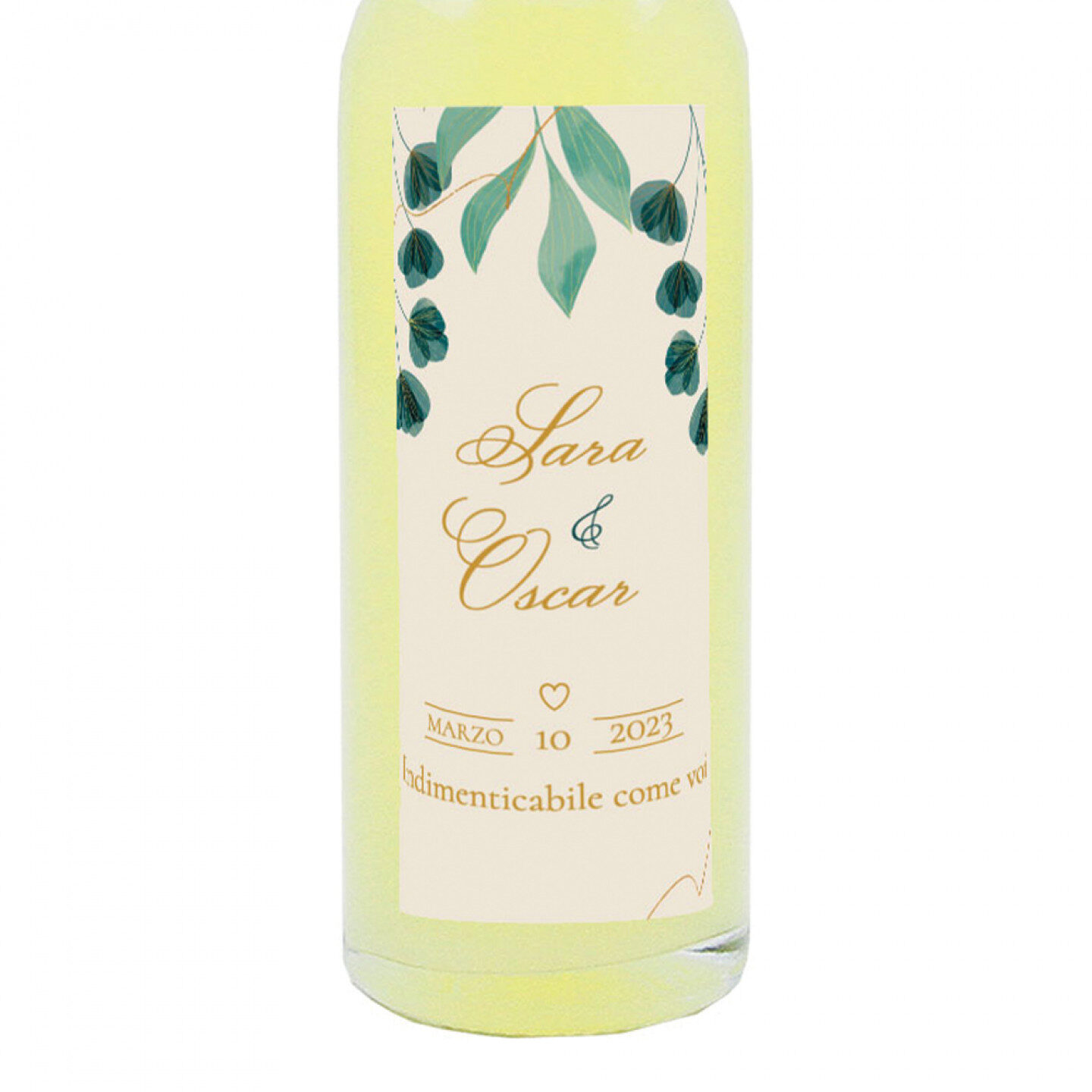 24 Bomboniere liquore al limone - bottiglie mignon 0.10 lt. - mini bottiglie di liquore artigianale idea per bomboniere di matrimonio - 1