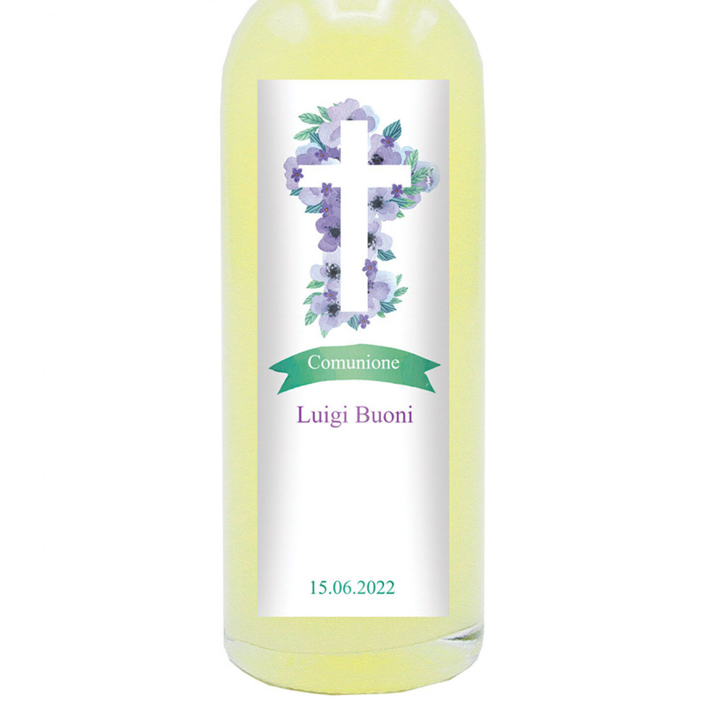 24 Bomboniere liquore al limone - bottiglie mignon 0.10 lt. - mini bottiglie di liquore idea per bomboniere comunione - 1