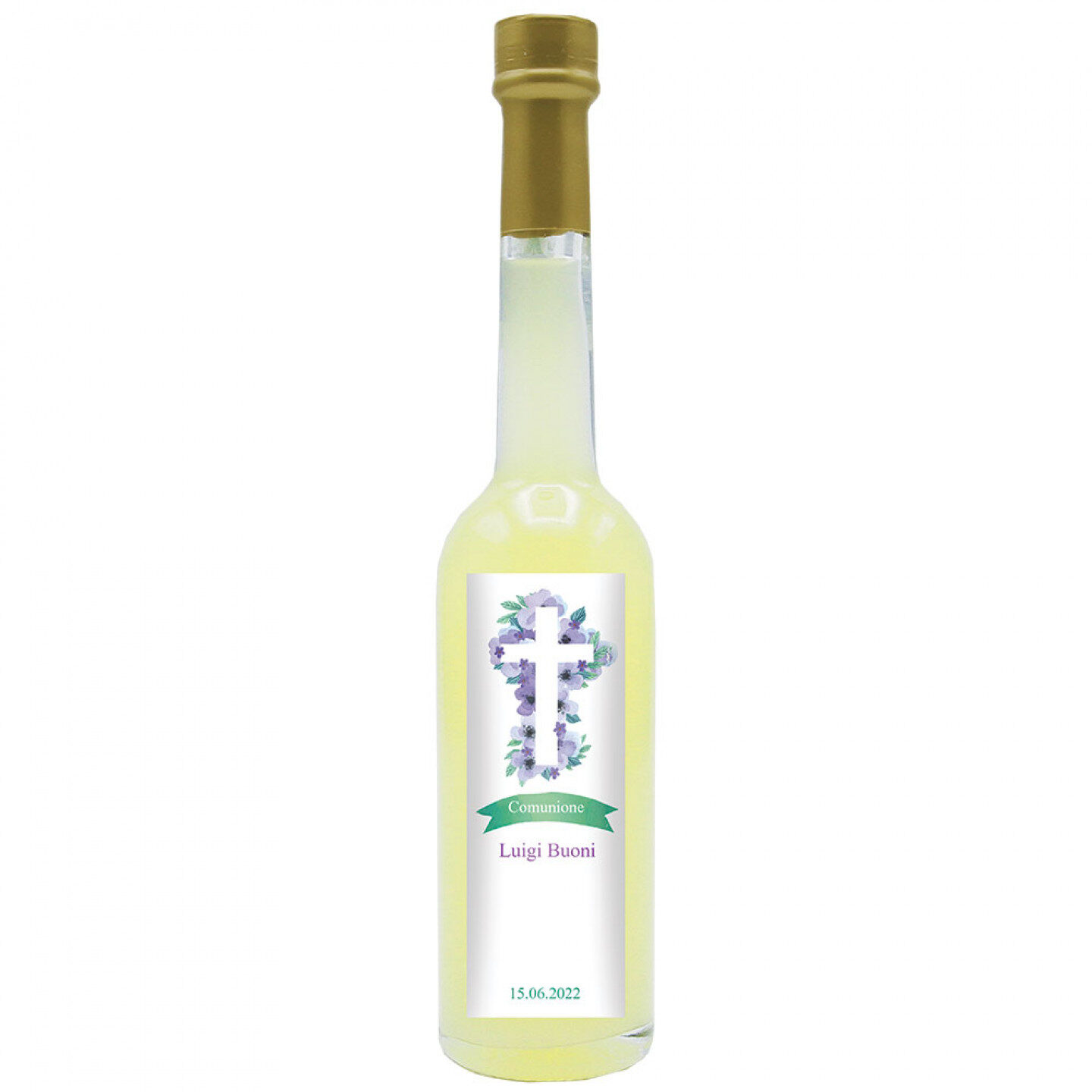 24 Bomboniere liquore al limone - bottiglie mignon 0.10 lt. - mini bottiglie di liquore idea per bomboniere comunione - 2