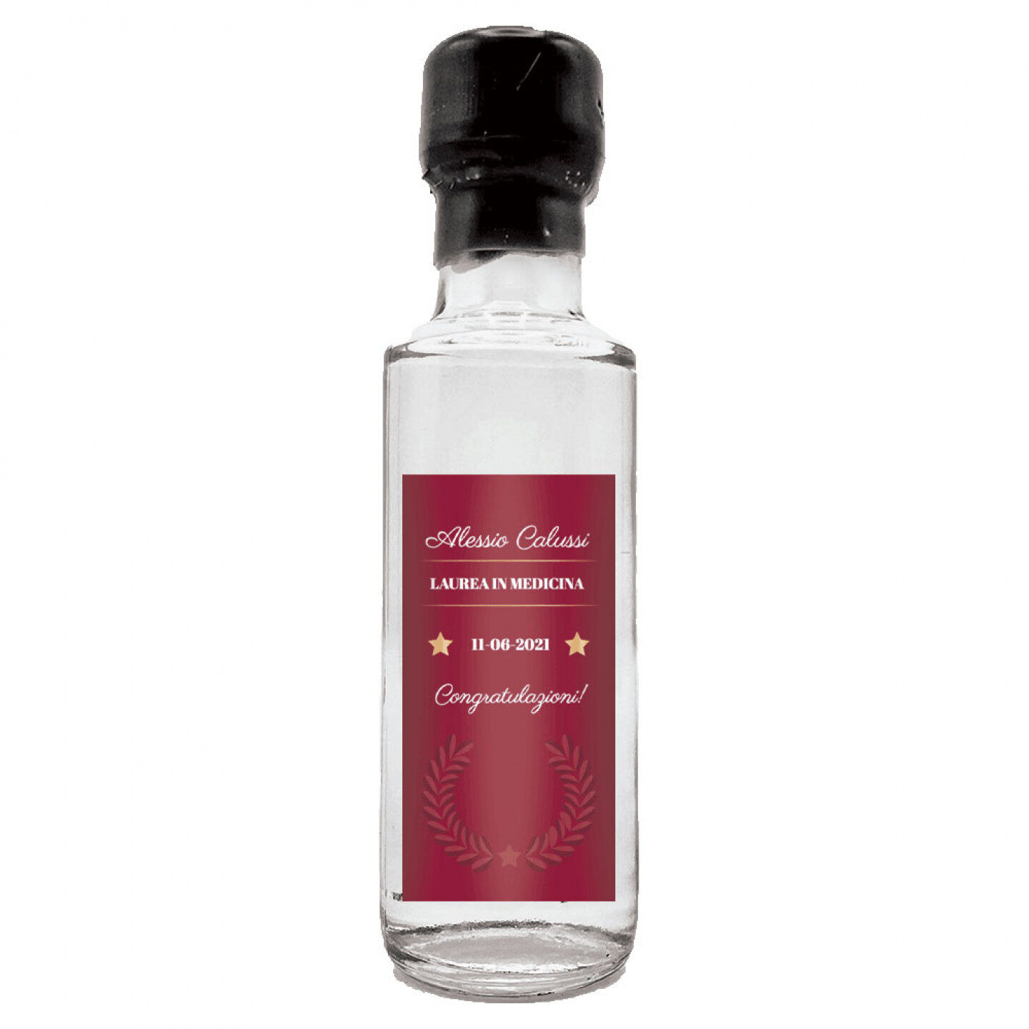 48 Bomboniere Gin - bottiglie mignon 0.10 lt. - Mini bottiglie di Distilled Gin idea per bomboniere laurea - 2
