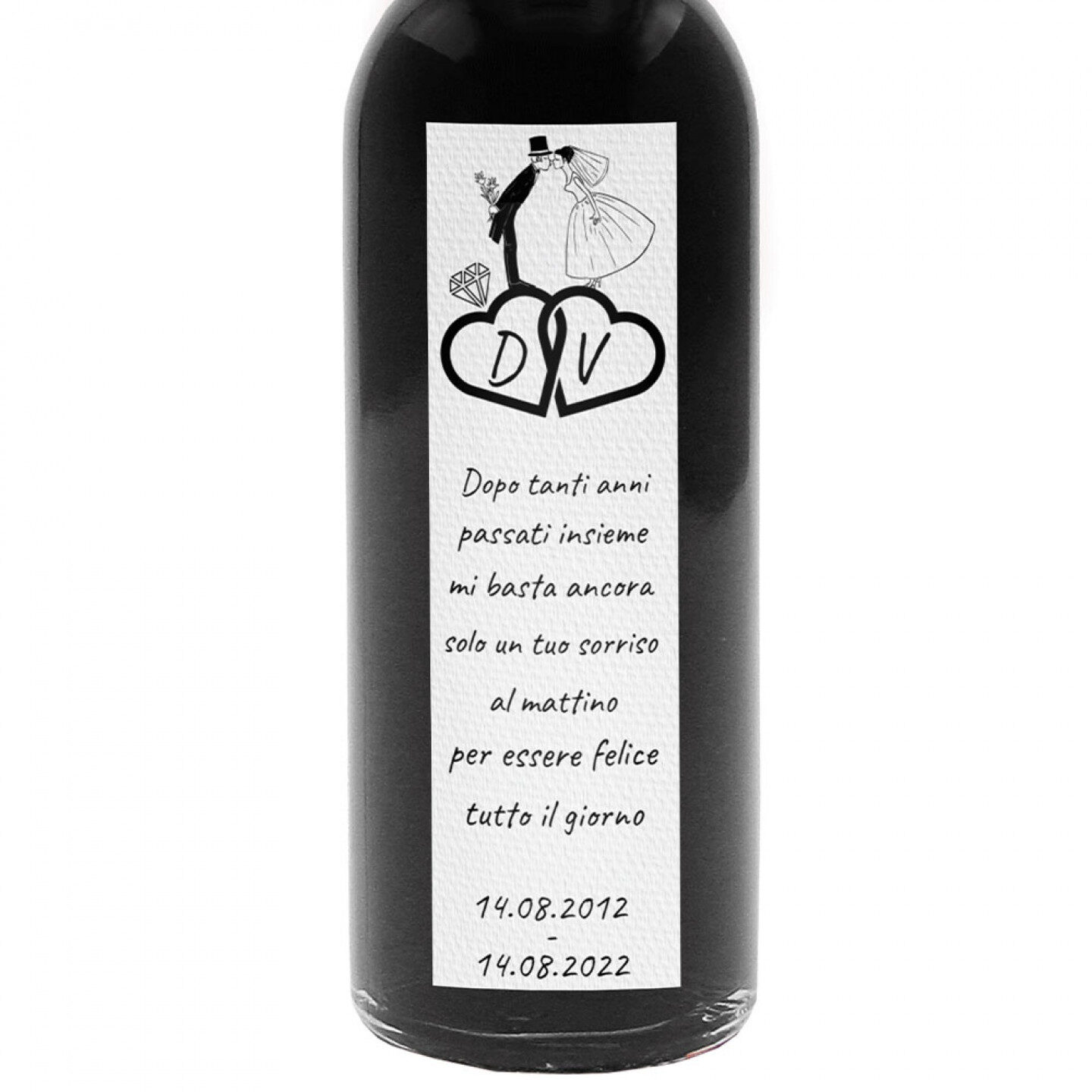 24 Bomboniere liquirizia - bottiglie mignon 0.10 lt. - idea bomboniere anniversario - 1