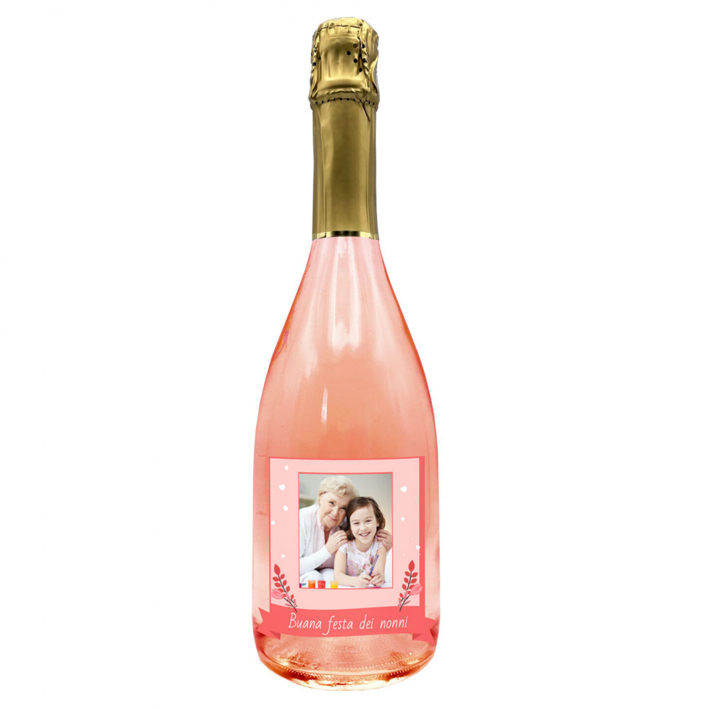 SPUMANTE ANALCOLICO ROSÉ PERSONALIZZATO - Idea regalo per la Festa dei Nonni - 1