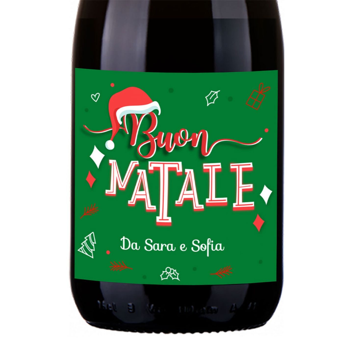 Bottiglia personalizzata per Natale con cassetta in legno  - Amber Ale - 1