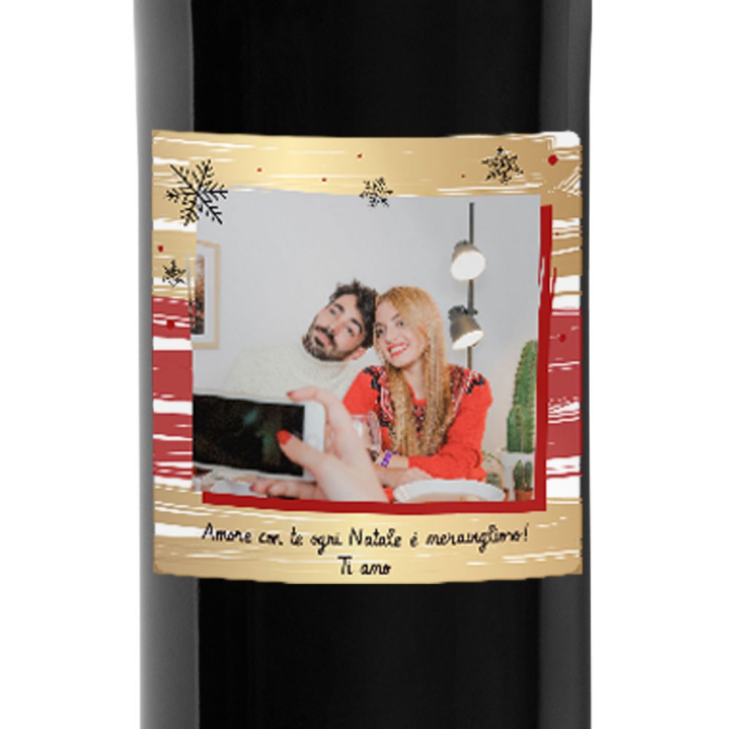 Bottiglia personalizzata con cassetta in legno - idea regalo Natale - 1