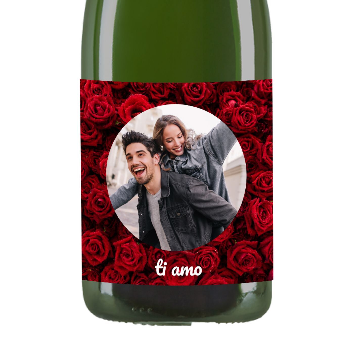 Champagne Brut - Bottiglia personalizzata per San Valentino con cassetta in legno - 2