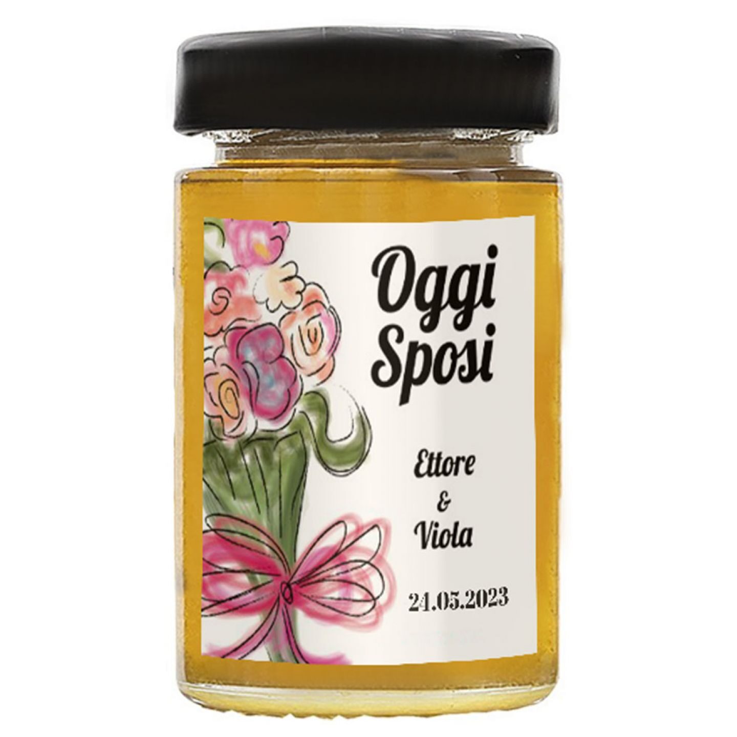 24 Bomboniere miele matrimonio - vasetto miele millefiori 250g. - 1