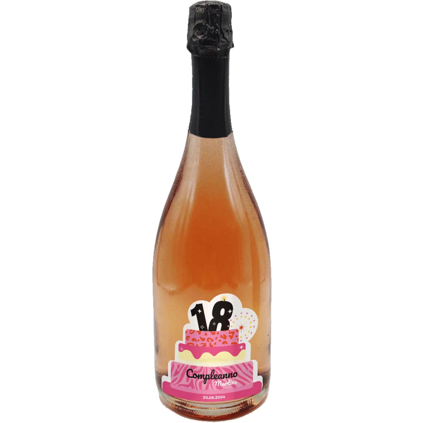 Prosecco Rosé DOC - Bottiglia personalizzata e cassetta per compleanno 18 anni - 3
