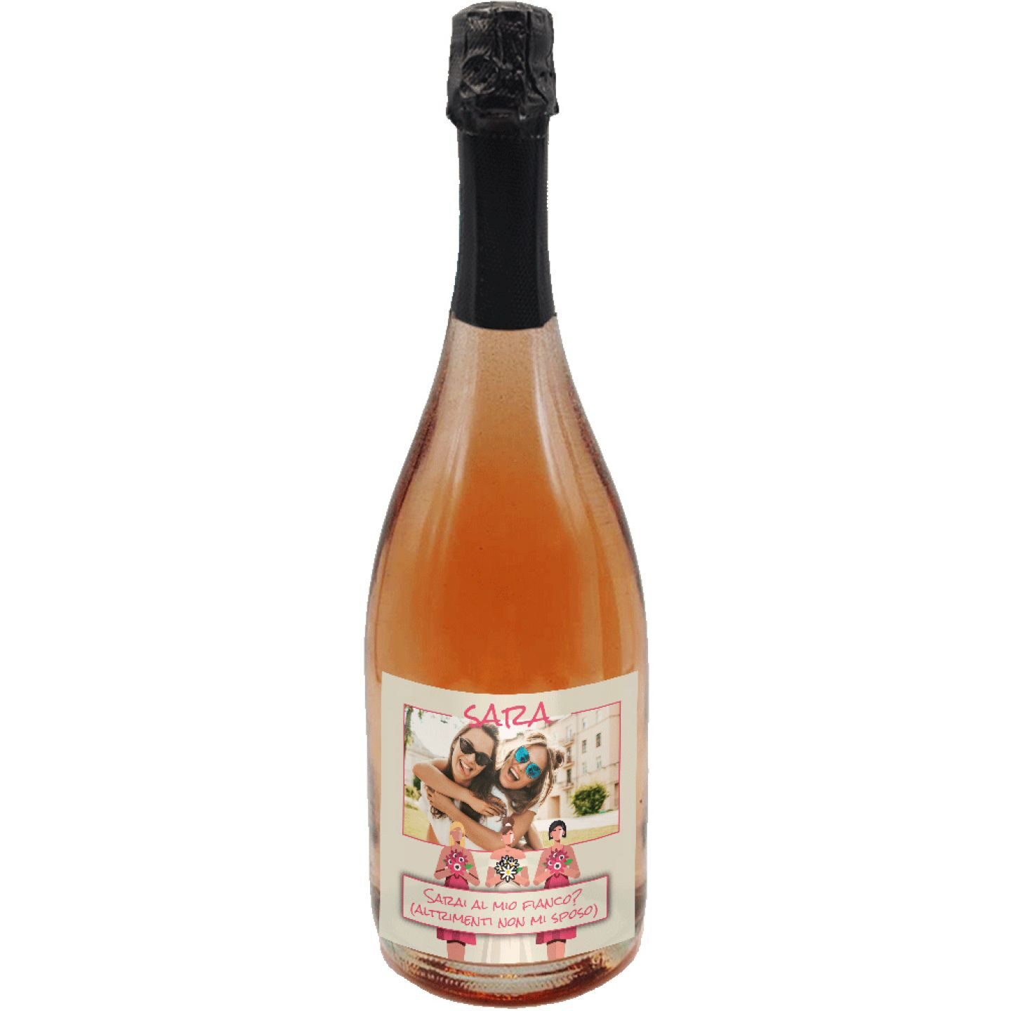 Prosecco Rosé DOC - Bottiglia personalizzata per testimone - 1