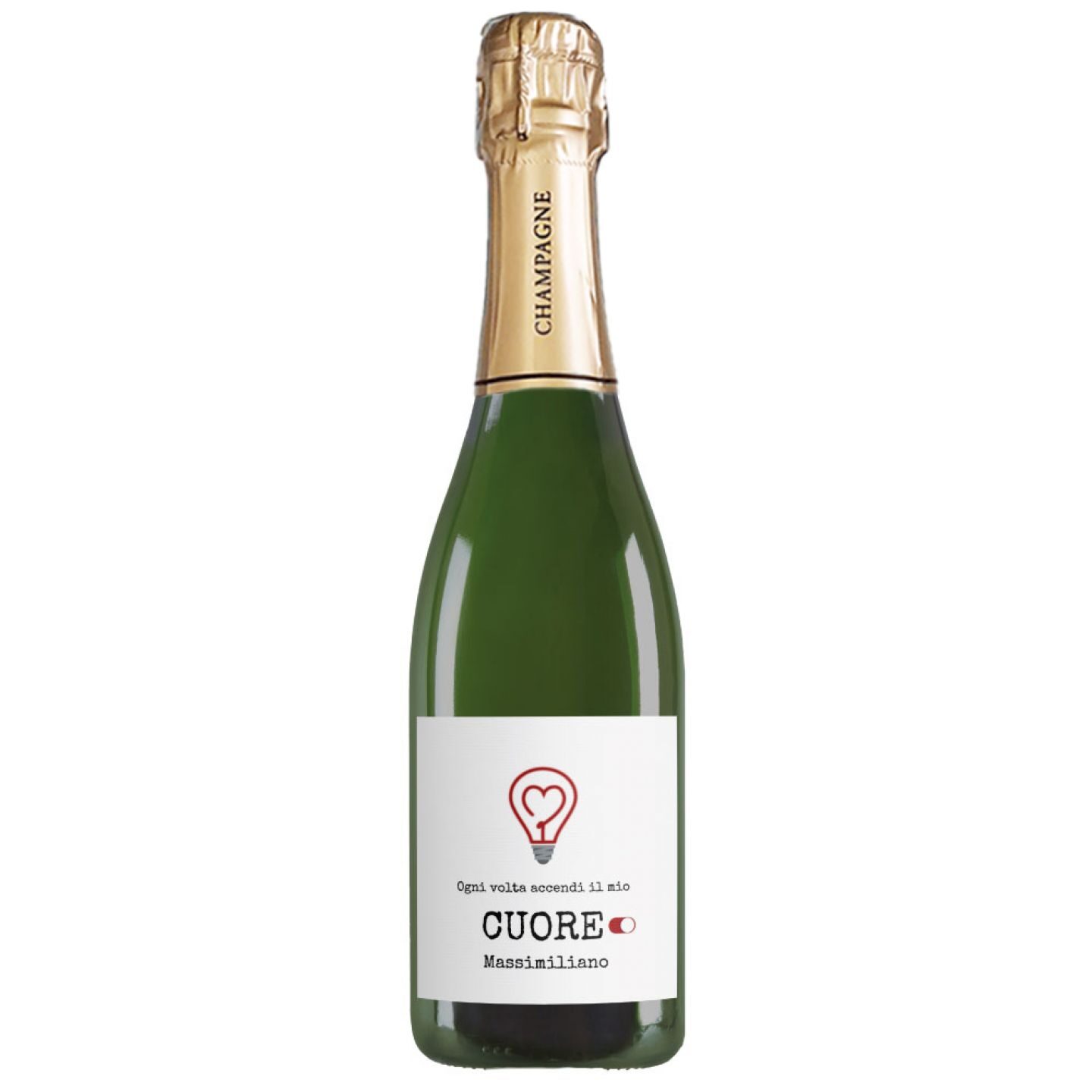 Champagne Brut - Bottiglia personalizzata per San Valentino - 1