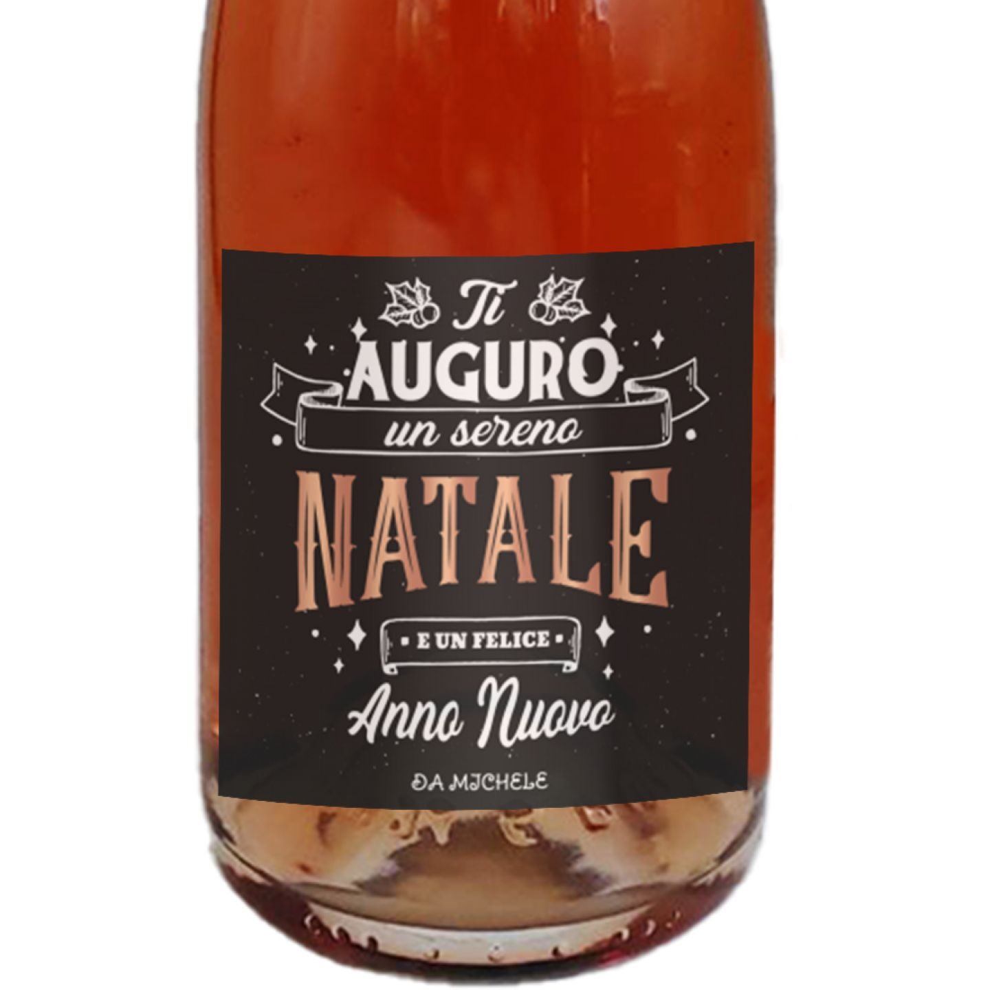 Champagne Rosé - Personalized bottle with wooden box for Christmas and New Year - Image 3