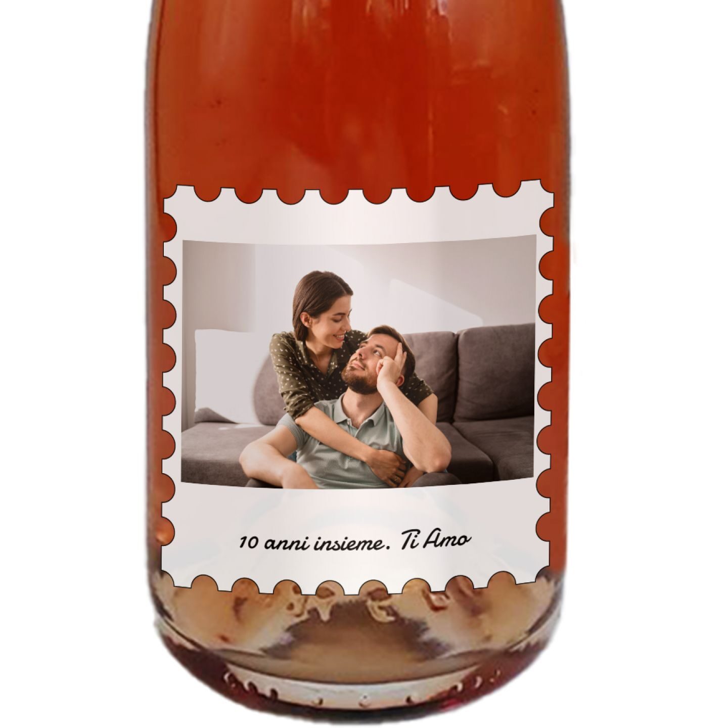 Champagne Rosé personalizzato con cassetta in legno - Idea regalo per anniversario di matrimonio o di fidanzamento - 2