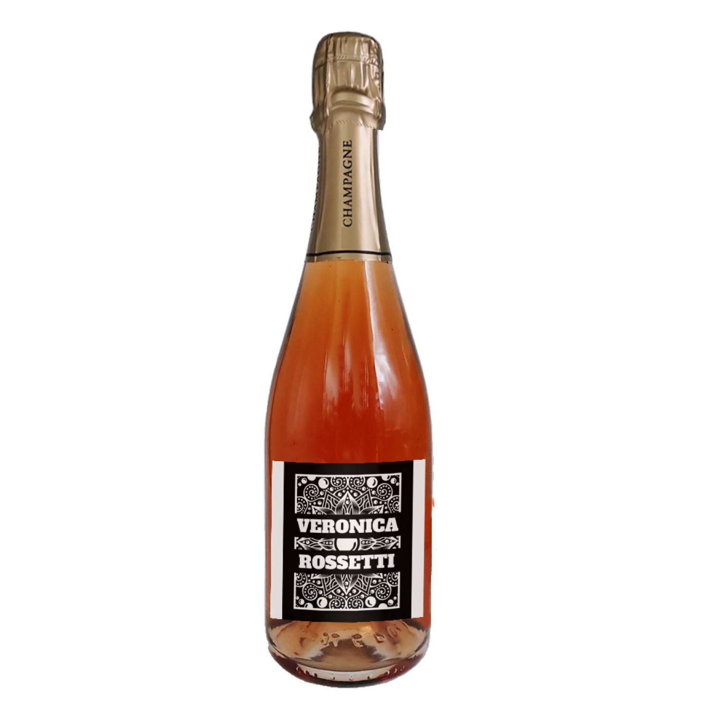 Champagne Rosé - Bottiglia con nome o iniziali - idea regalo - 1