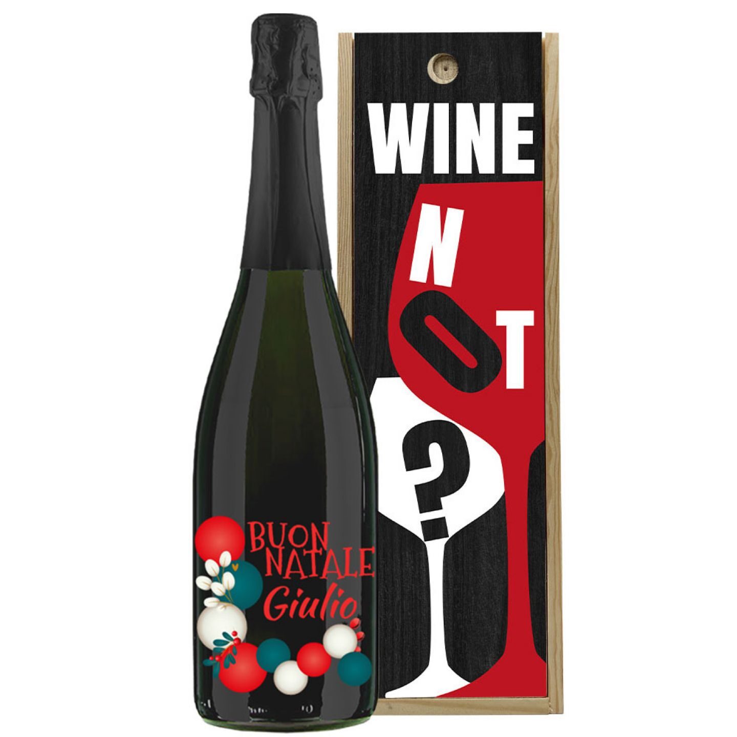 Prosecco Extra Dry MAGNUM con cassa legno personalizzata - idea originale regalo Natale - 3