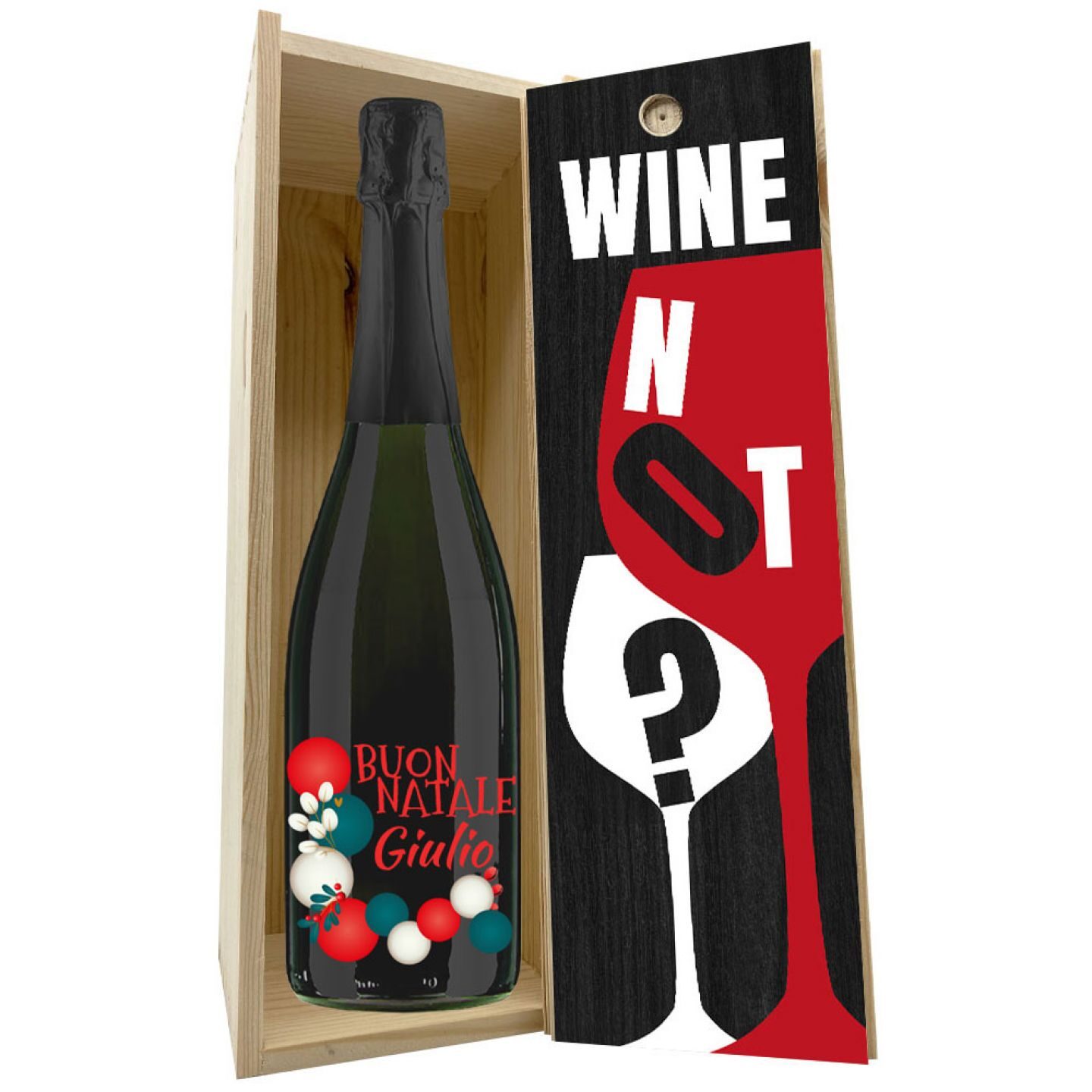 Prosecco Extra Dry MAGNUM con cassa legno personalizzata - idea originale regalo Natale - 4