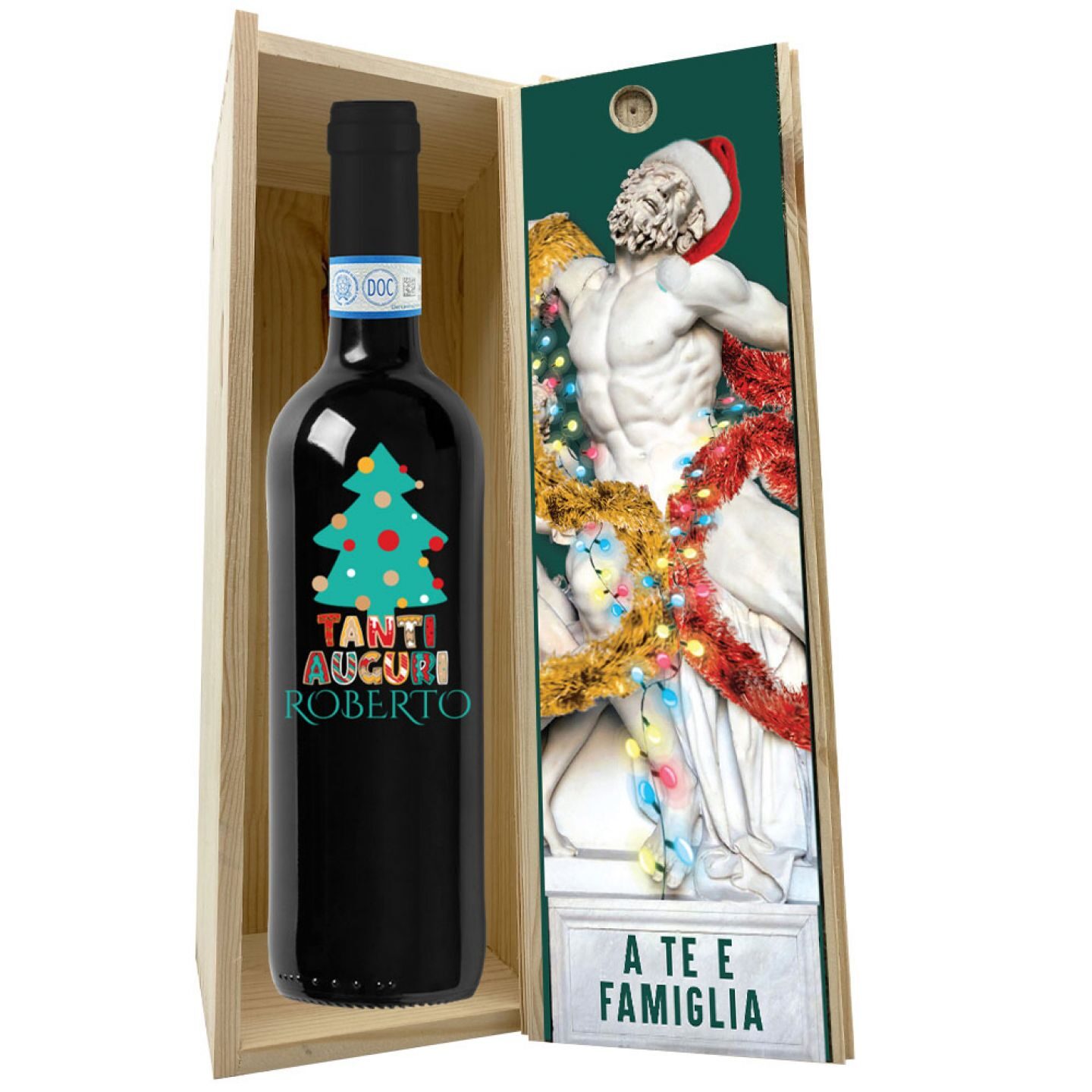 Valpolicella Classico DOC - Bottiglia idea regalo Natale con cassetta in legno - 4