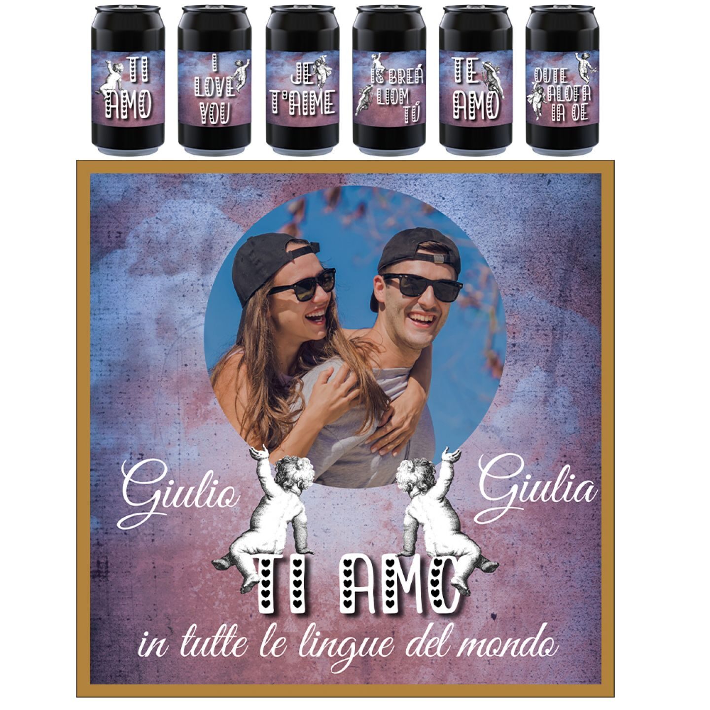 AMBER ALE - 6 lattine 0.33L. con scatola personalizzata per SAN VALENTINO - TI AMO IN TUTTE LE LINGUE DEL MONDO - 2