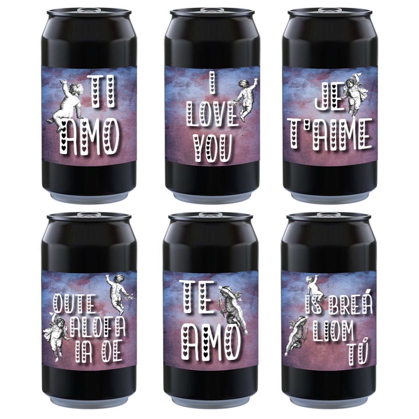 AMBER ALE - 6 lattine 0.33L. con scatola personalizzata per SAN VALENTINO - TI AMO IN TUTTE LE LINGUE DEL MONDO - 3