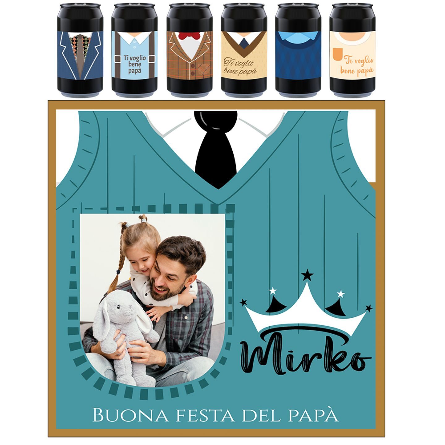 AMBER ALE - 6 lattine 0.33L. con scatola personalizzata per FESTA DEL PAPA' - WEARING - 2