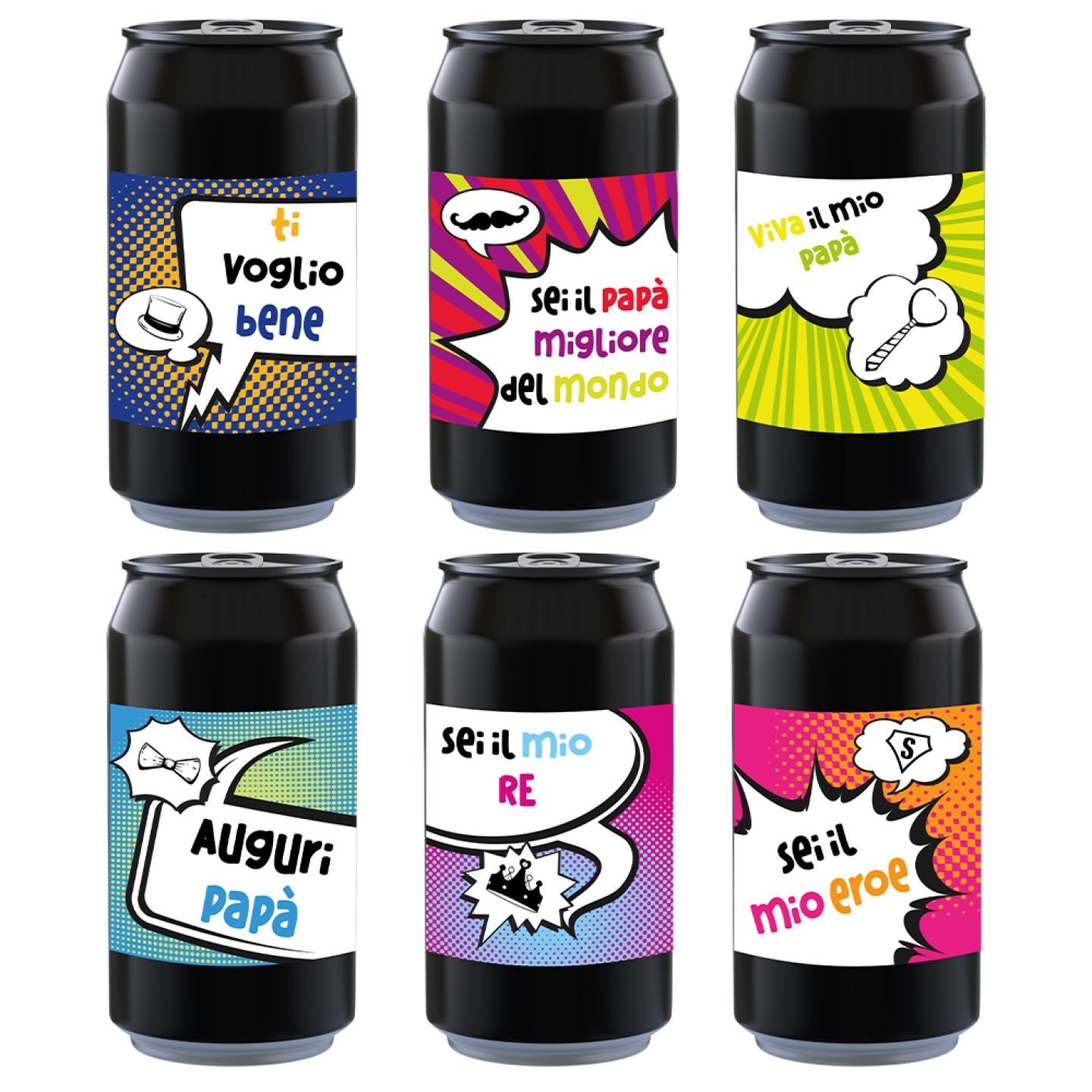 AMBER ALE - 6 lattine 0.33L. con scatola personalizzata per FESTA DEL PAPA' - POP ART - 3