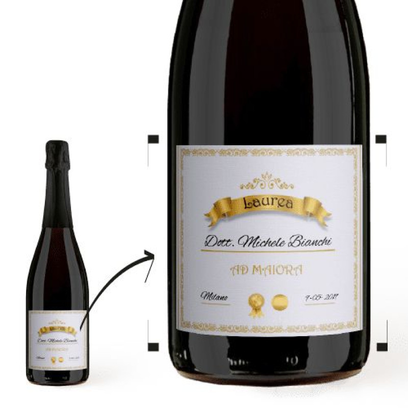 Franciacorta Satèn Docg – bottiglia con etichetta personalizzata ideale per il brindisi di Laurea