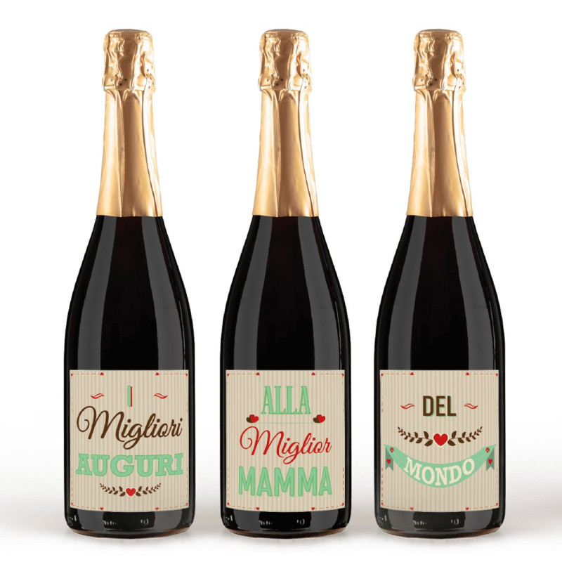 Prosecco Treviso Extra Dry Doc – 3 bottiglie con etichetta personalizzata idea regalo per la festa della mamma