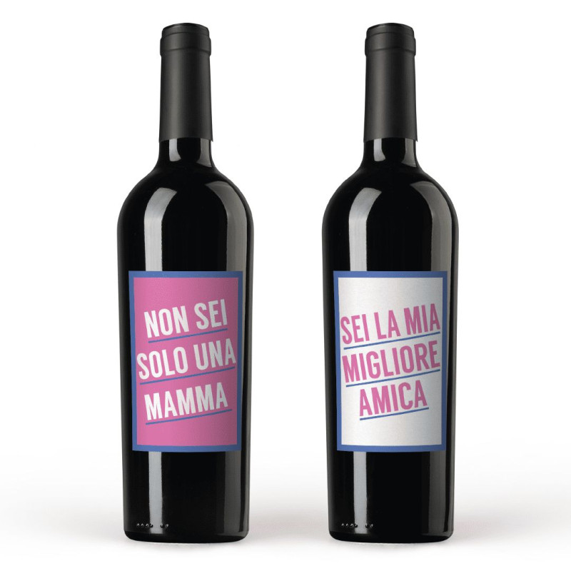 Nero d'Avola – 2 bottiglie con etichetta personalizzata idea regalo per la festa della mamma
