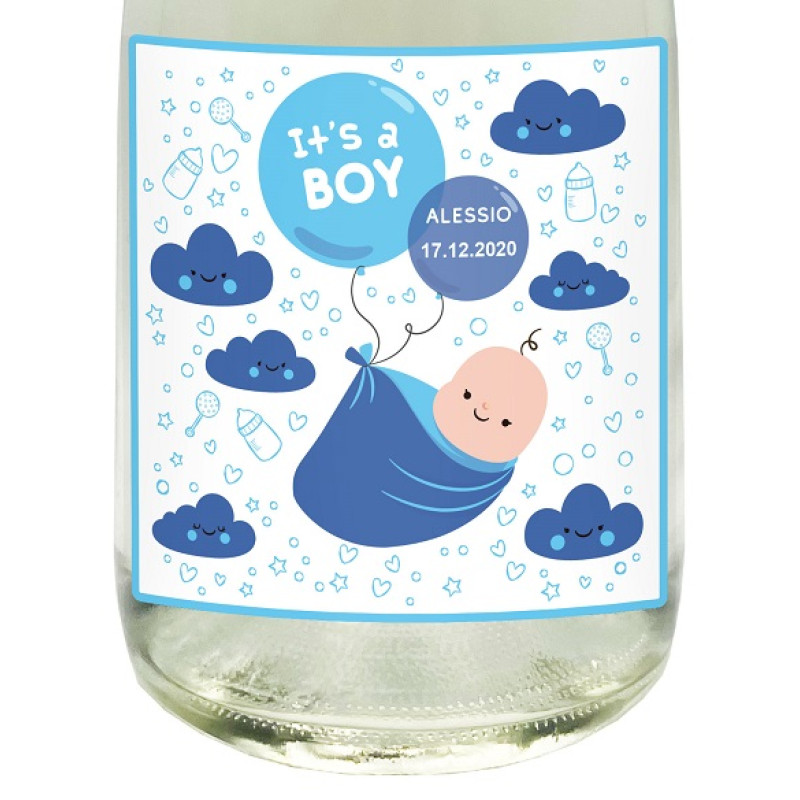 SPUMANTE ANALCOLICO PERSONALIZZATO - Idea regalo per battesimo, nascita o baby shower