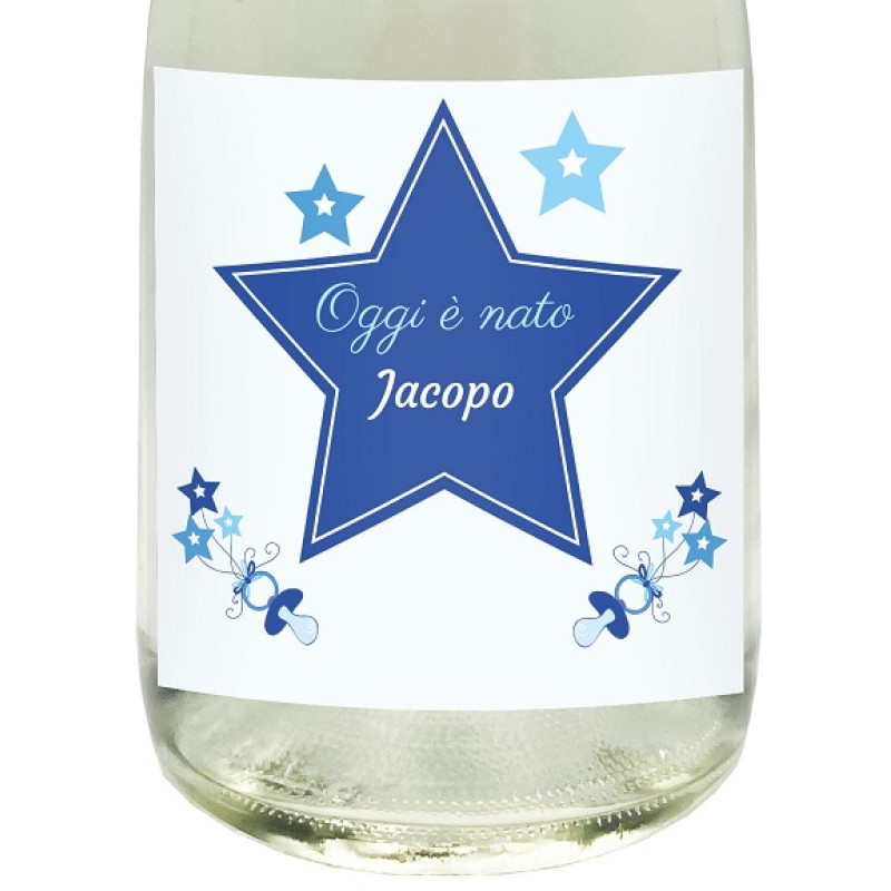 SPUMANTE ANALCOLICO PERSONALIZZATO - Idea regalo per battesimo, nascita o baby shower