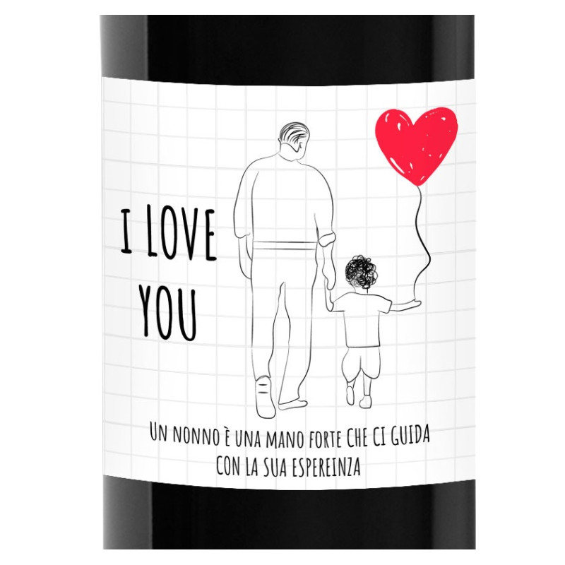 Bottiglia di vino personalizzato - idea regalo per la festa dei nonni