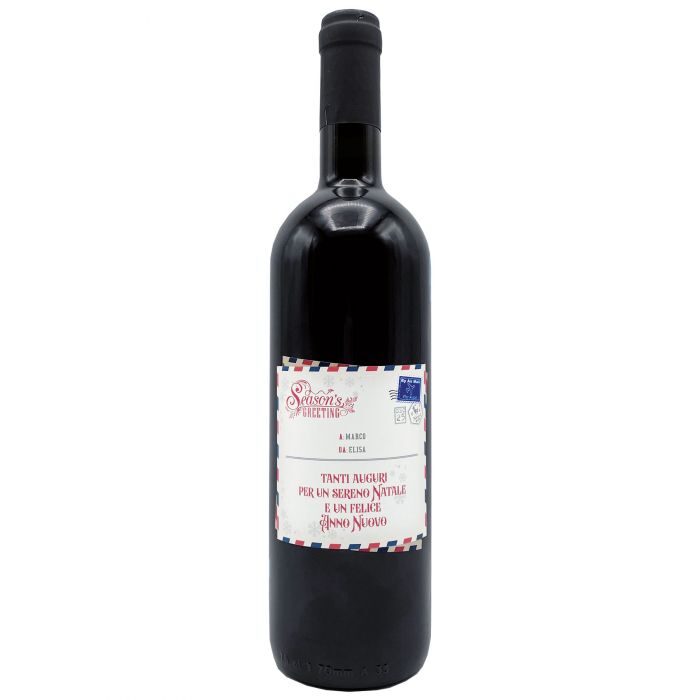Bottiglia personalizzata - Rosso di Montalcino - Vino da regalare a Natale per auguri originali - 1