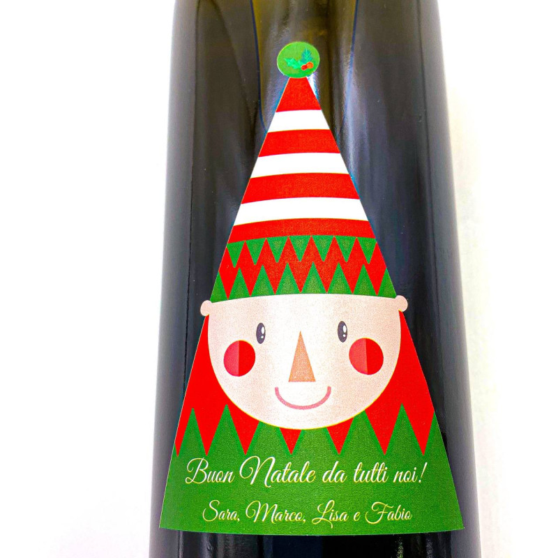 Sannio Greco DOC bio/vegan - Bottiglia personalizzata per auguri di Natale