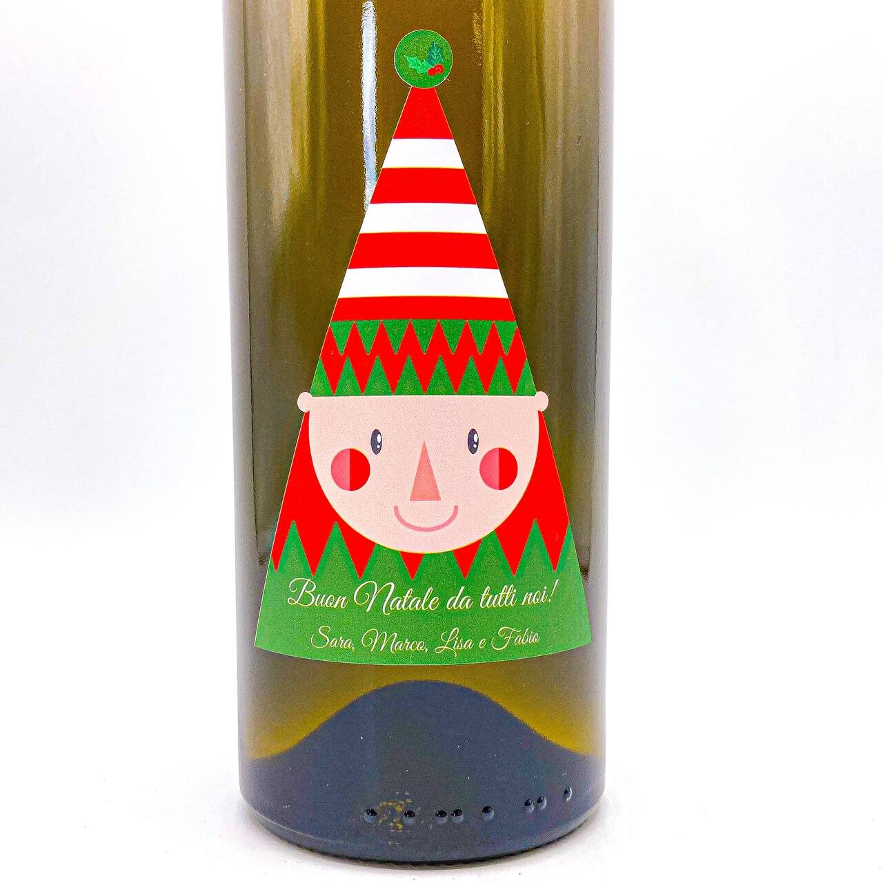 Sannio Greco DOC bio/vegan - Bottiglia personalizzata per auguri di Natale - 1