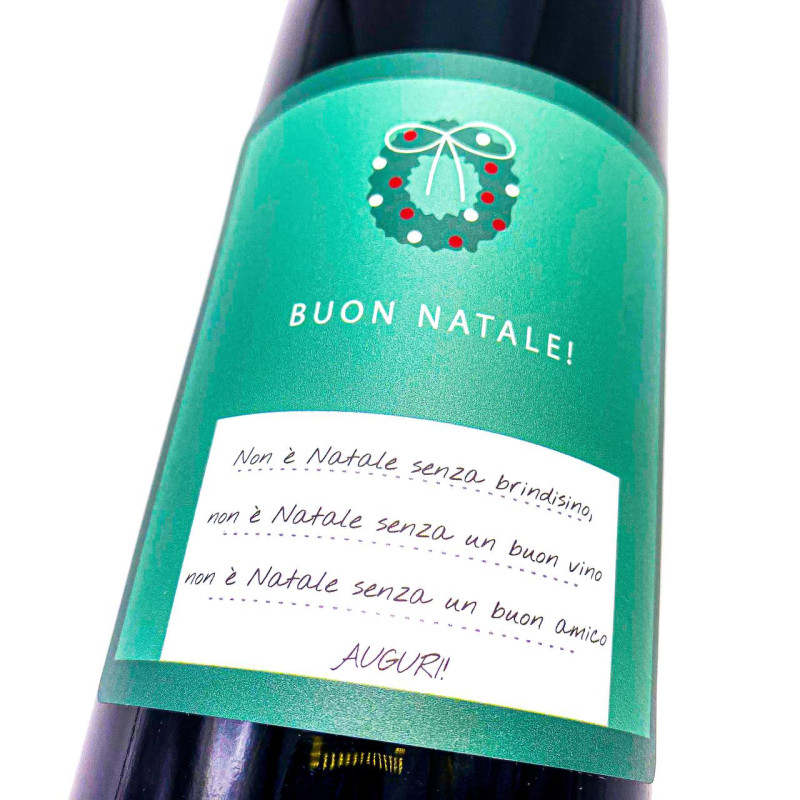 Merlot DOC - Bottiglia personalizzata per auguri di Natale