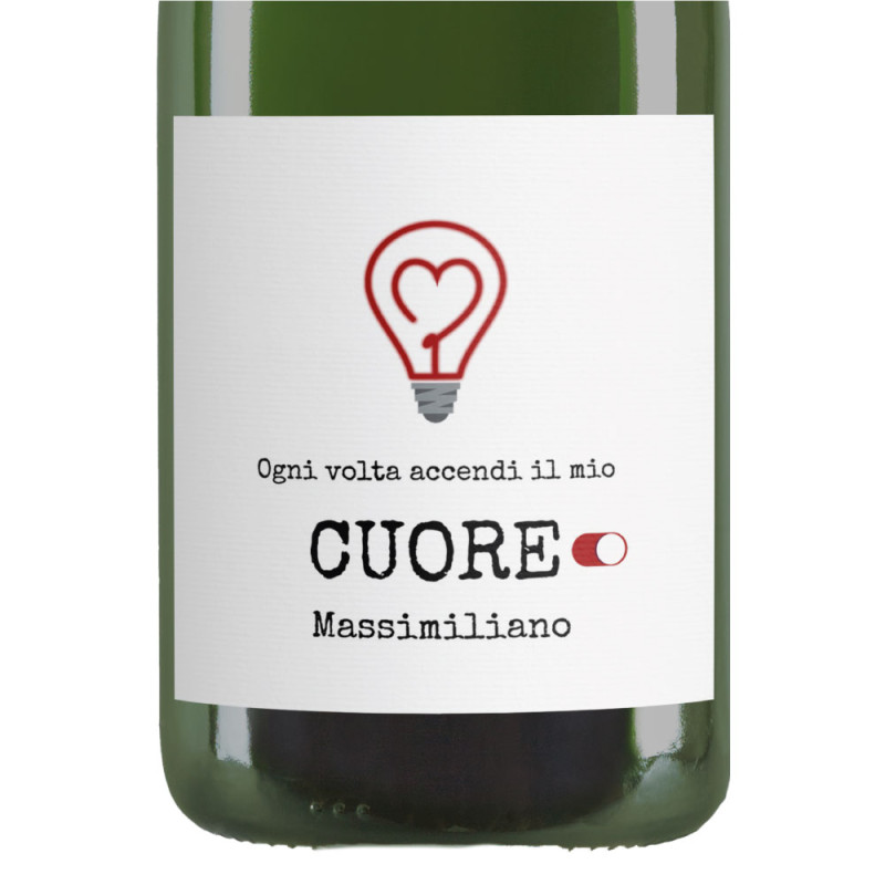 Champagne Brut - Bottiglia personalizzata per San Valentino