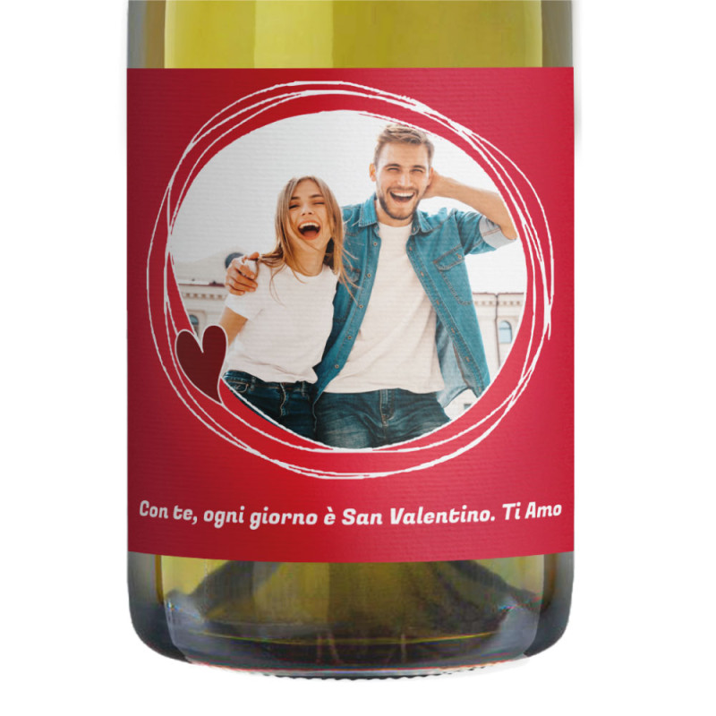 Bottiglia di vino bianco - idea regalo personalizzato per San Valentino