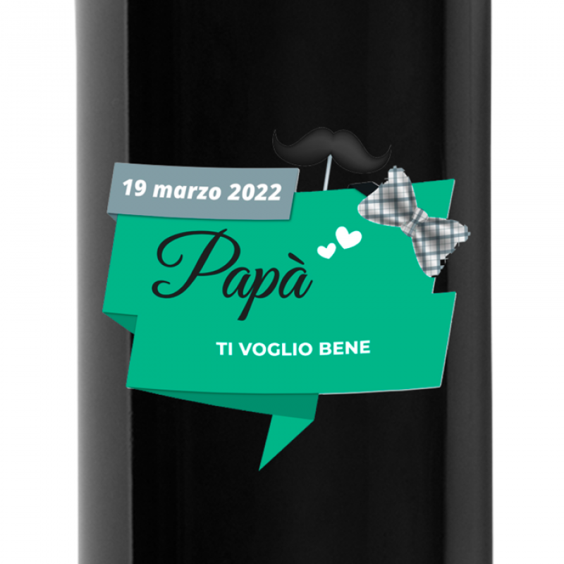 Vino Rosso - Bottiglia personalizzata per la festa del papà