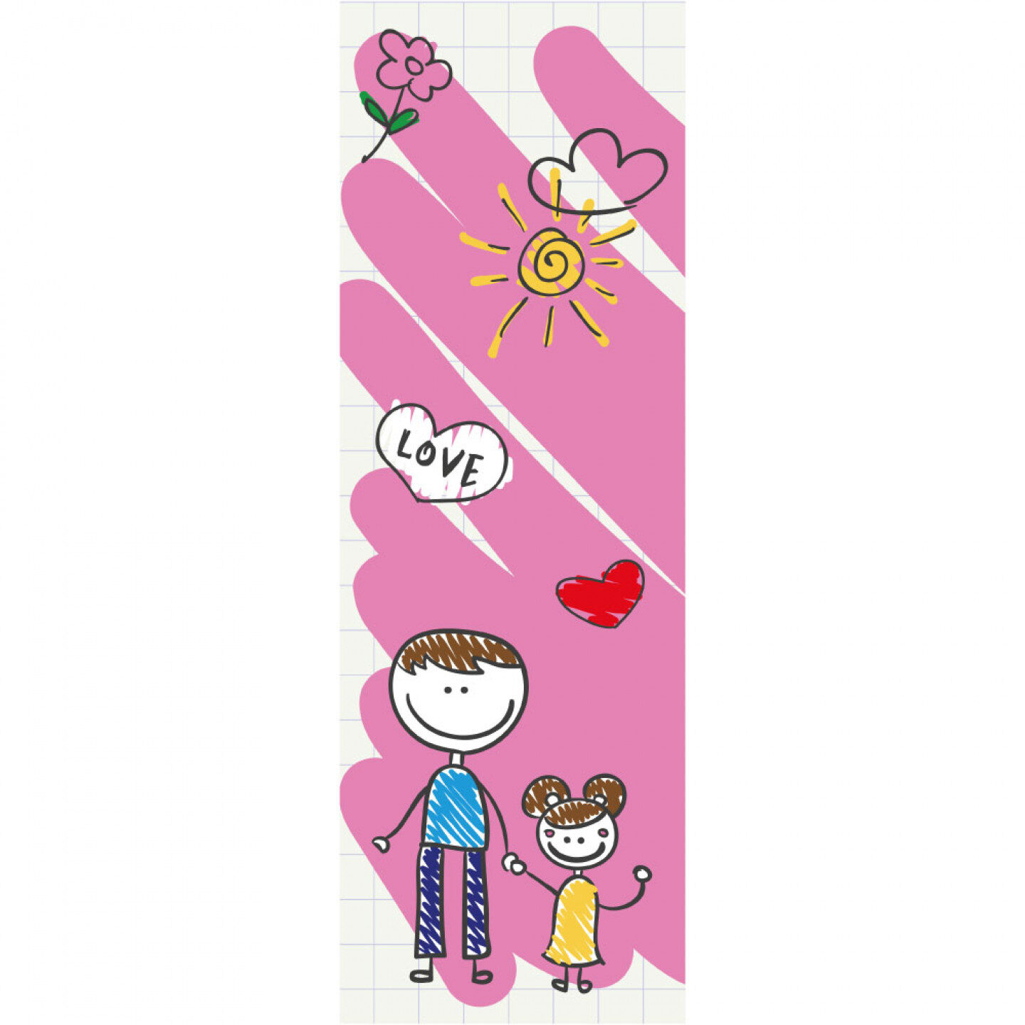 Wooden box 1 bottle 0,75 L - Sticker Drawing dad and girl - Image 2