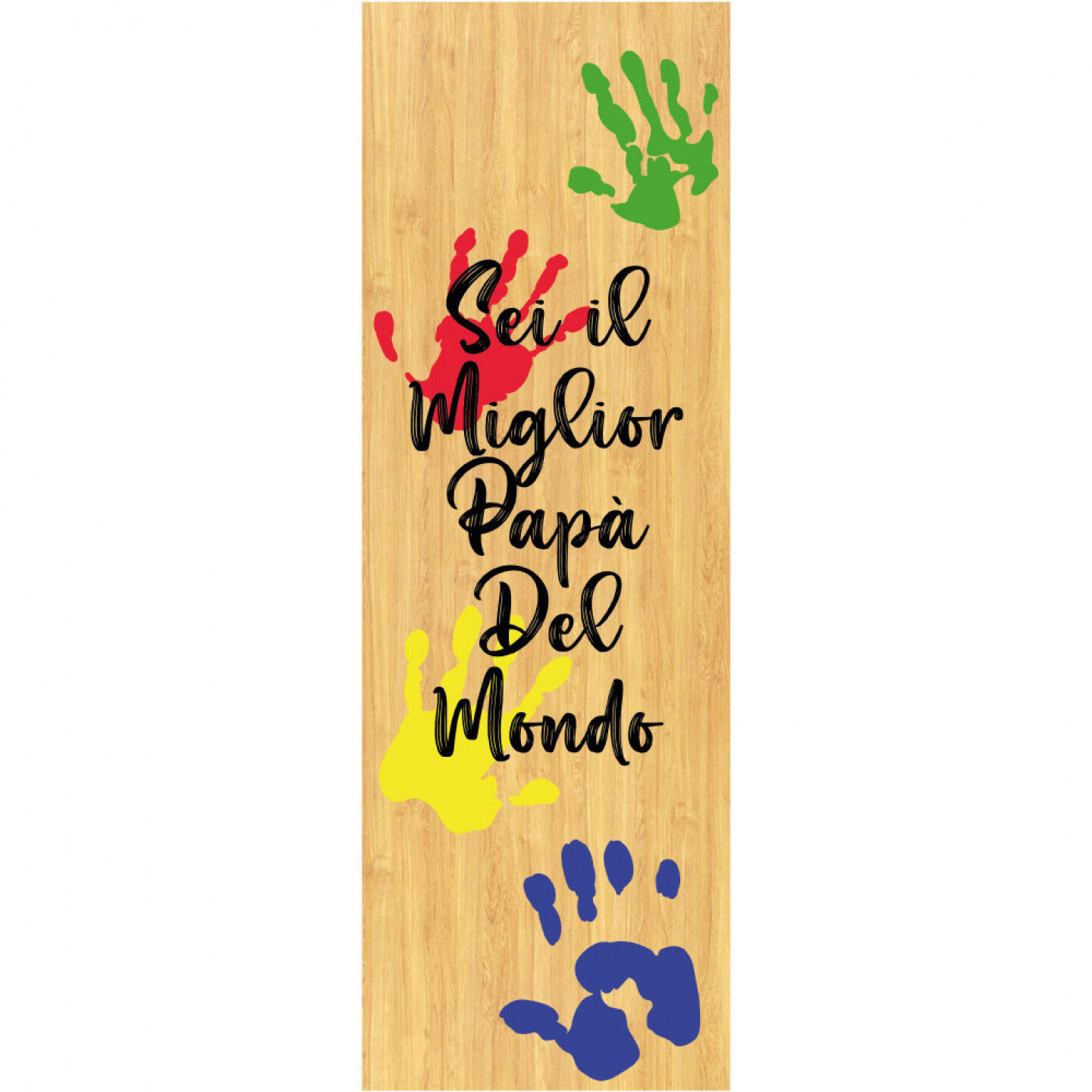 Wooden box 1 bottle 0.75 L - Baby handprint sticker for dad - Image 2