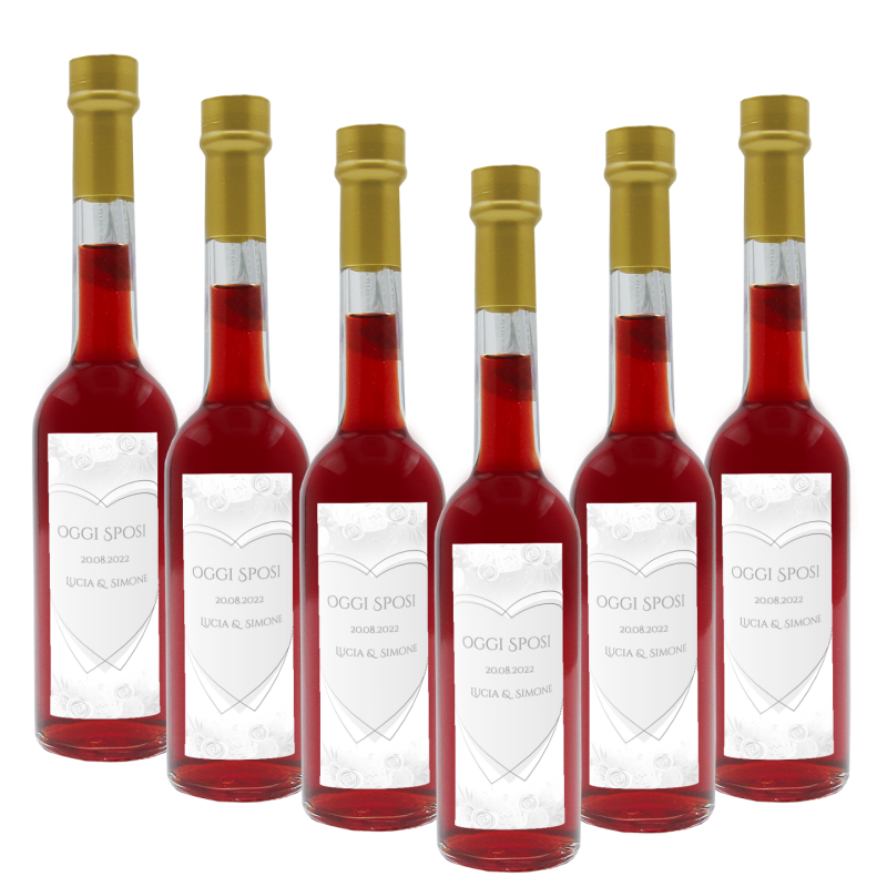 36 Bomboniere liquore fico d'india - bottiglie mignon 0.10 lt. - Mini bottiglie di liquore artigianale idea per bomboniere di matrimonio o cerimonie