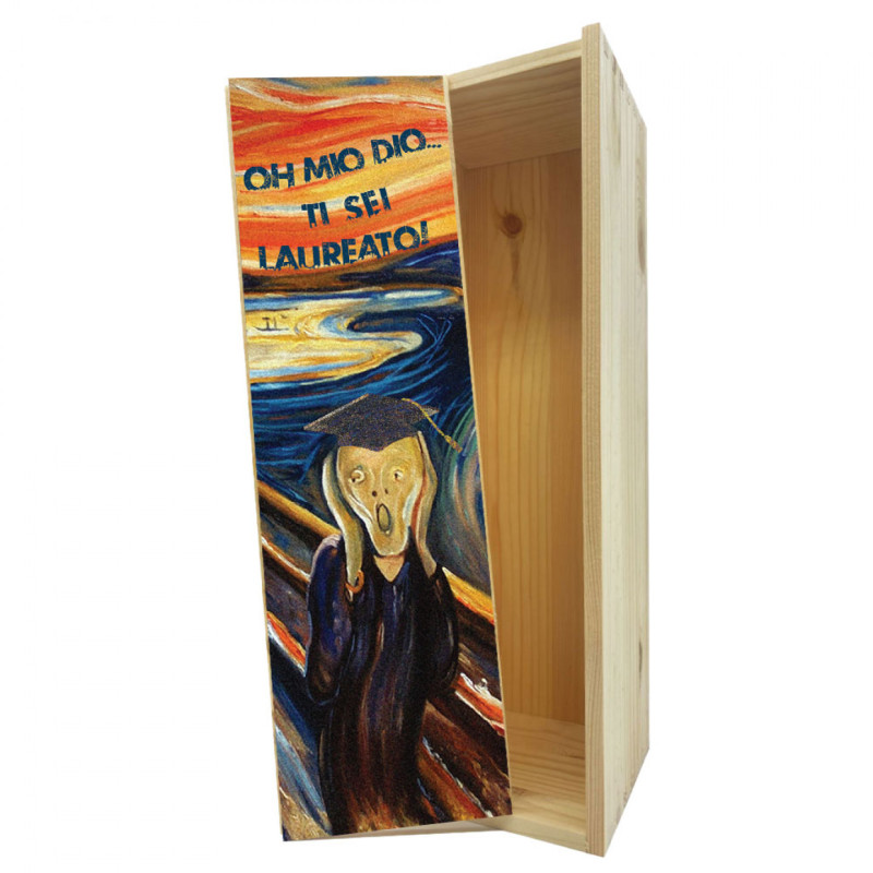 Scatola in legno 1 bottiglia 0,75 L - Ti sei laureato!