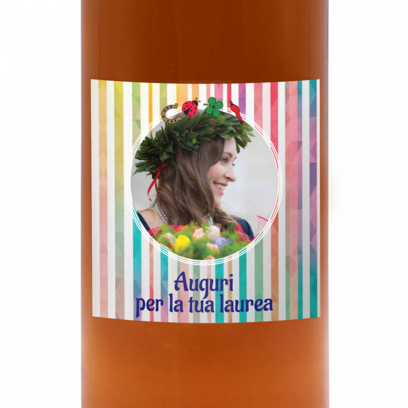 Vino Rosé - Bottiglia personalizzata per laurea