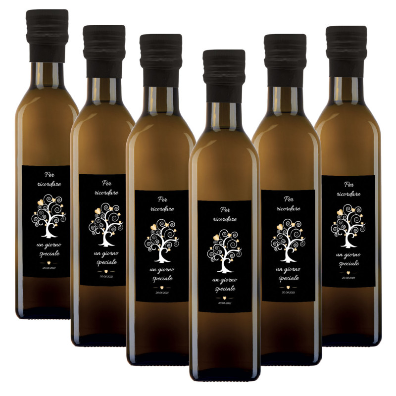 48 bottiglie 0.25 lt. - Olio Extra Vergine di Oliva - Bomboniere personalizzate per matrimonio