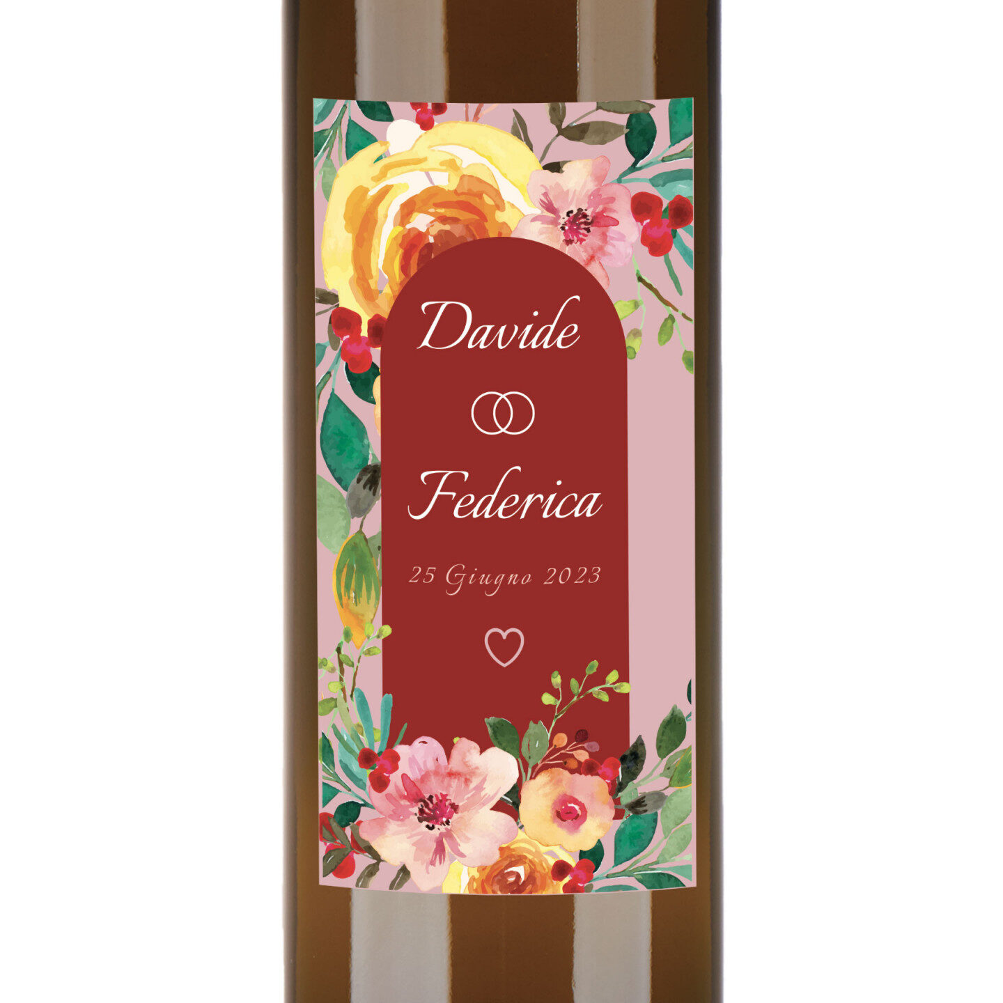 60 bottiglie 0.25 lt. - Olio di Oliva Aromatizzato al peperoncino - Bomboniere personalizzate per matrimonio - 1