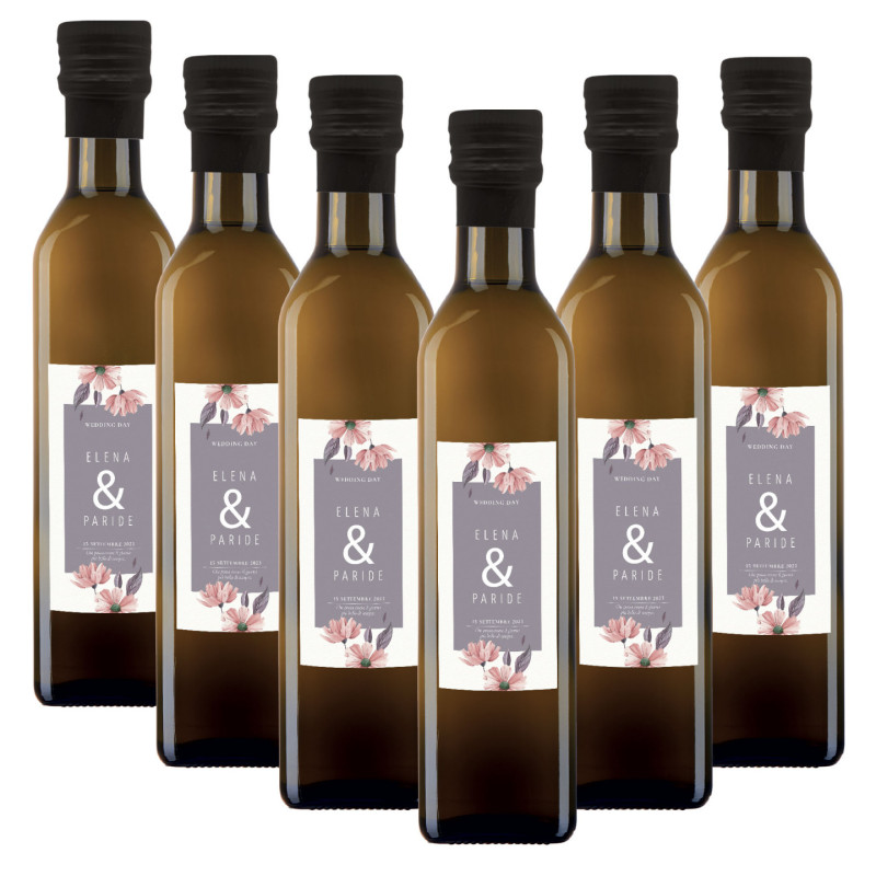 48 bottiglie 0.25 lt. - Olio Extra Vergine di Oliva - Bomboniere personalizzate per matrimonio