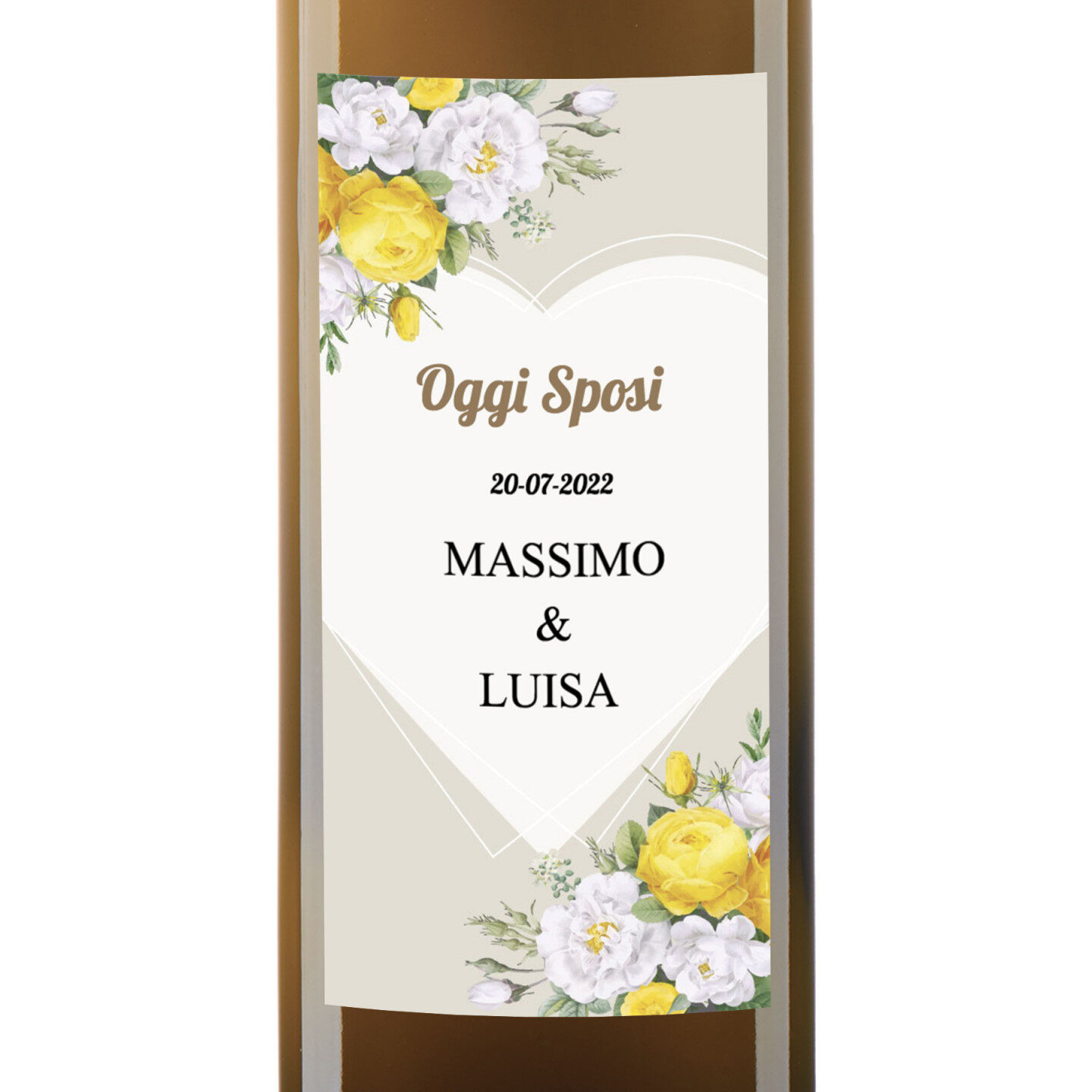 72 bottiglie 0.25 lt. - Olio di Oliva Aromatizzato al limone - Bomboniere personalizzate per matrimonio - 1