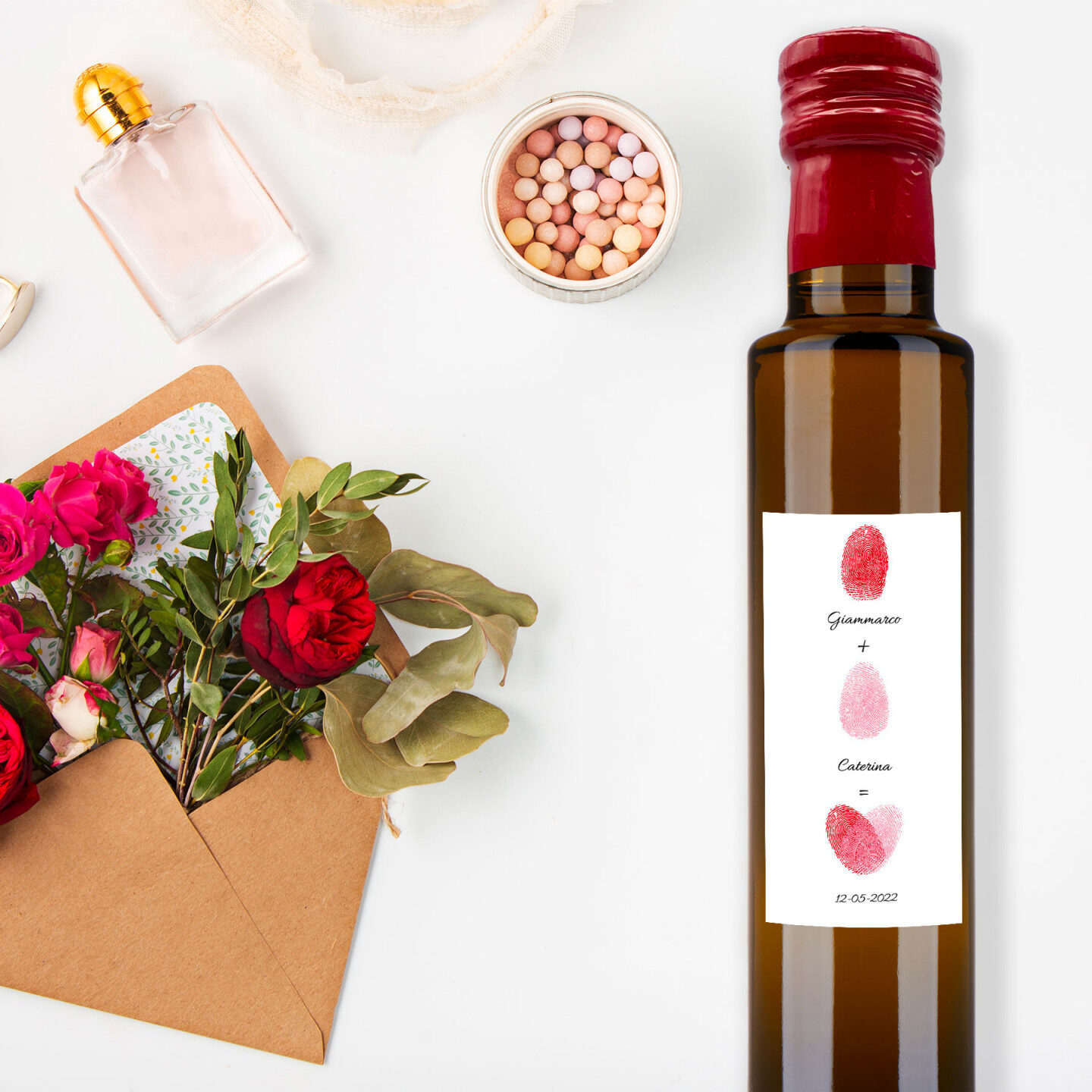 48 bottiglie 0.25 lt. - Olio di Oliva Aromatizzato al peperoncino - Bomboniere personalizzate per matrimonio - 3