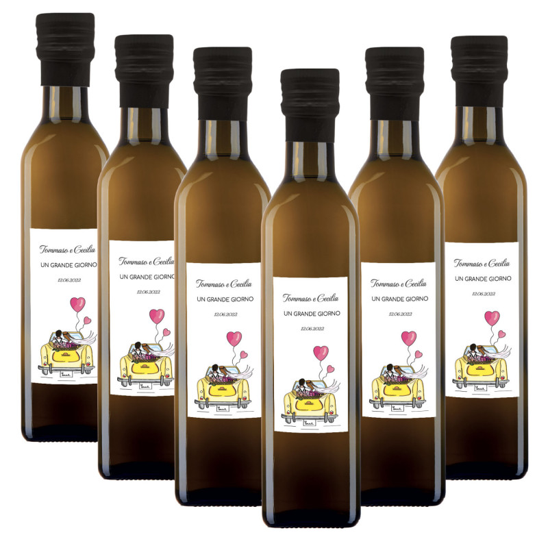 24 bottiglie 0.25 lt. - Olio Extra Vergine di Oliva - Bomboniere personalizzate per matrimonio
