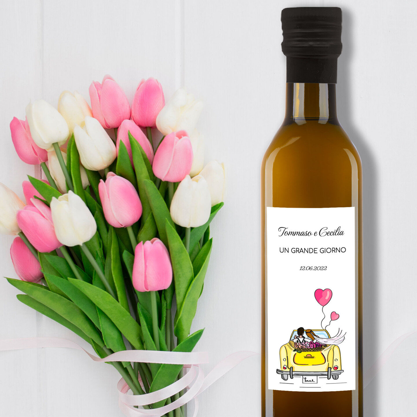 24 bottiglie 0.25 lt. - Olio Extra Vergine di Oliva - Bomboniere personalizzate per matrimonio - 3
